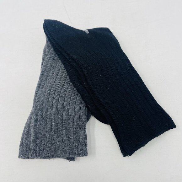 Gold Toe Womens One Size Fits Most 2-Pack Casual Ribbed Crew Sock Black/Gray 169 - Picture 1 of 6